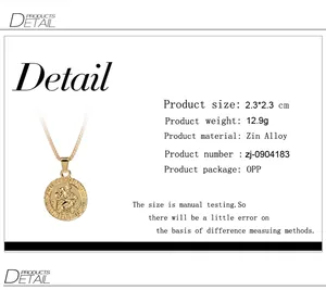 Dettaglio della collana medaglia San Cristoforo oro con dimensioni 2,3cm e peso 12,9g