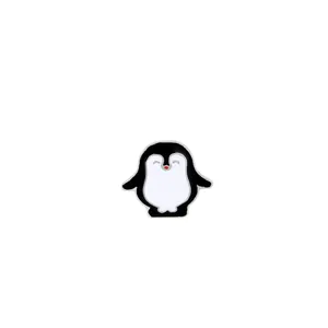 Cartoon penguin enamel pin with cute black and white design for couple accessory