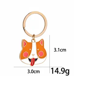 Portachiavi Corgi con dimensioni di 3,1 cm per 3,0 cm e un peso indicato di 14,9 grammi