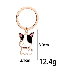 Dettaglio del portachiavi Bulldog Francese con dimensioni di 3,0 cm per 2,1 cm di larghezza