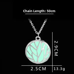 Detailed view of Tree of Life pendant size 2.5cm with 50cm chain and weight specs