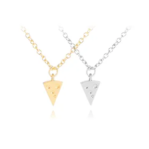 Matching pizza friendship necklaces for best friends in gold and silver finishes