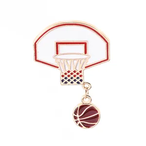 Spilla Sportiva in Smalto a Forma di Canestro da Basket In Lega Con Pallacanestro Pendente Spilla da Giacca per Decorazione Zaino Abbigliamento Unisex Gioiello Regalo