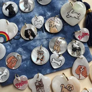 Minimalistische Perlmutt Tier Anhänger Halskette Mit Edelstahl Kette Für Damen Süße Hund Hase Knochen Schmuck Geschenk