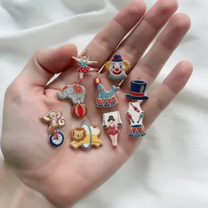 Set de dijes esmaltados de circo con payaso y elefante para creación de joyas DIY