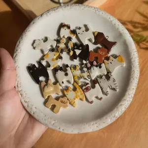 Niedliche Cartoon Katze Hund Anhänger Halskette Edelstahl Tier Charms DIY Schmuck Für Damen Kinder Tägliche Mode Accessoires