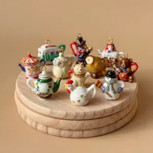 Mini Collana con Pendente a Teiera in Acciaio Inossidabile per Donna Ciondolo Teiera a Forma di Animale Cartoon Vintage Fai da Te