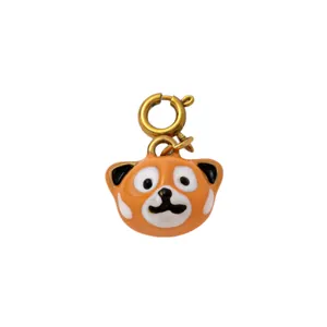 Colgante de panda esmaltado naranja con cierre bañado en oro 18K para bolsos DIY