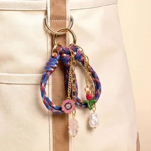 Western Retro Elegant Copper Alloy Flower Artificial Pearl Heart Rainbow Cowboy Boots Bag Charms Pendants Keychain Accessories For Women