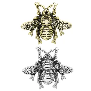 Vintage bij-vormige metalen broches in goud en zilver voor dameskleding en sjaals