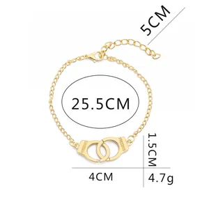 Minimalist gold handcuff bracelet engraved with FREEDOM including adjustable extender chain
