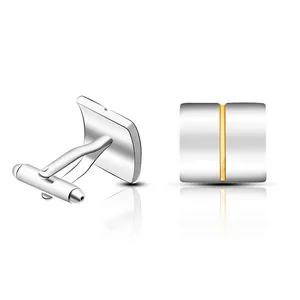 Minimalist Square Polished Copper Gold Plated Cufflinks For Men French Shirt Business Wedding Party Formal Accessories