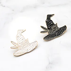 Magic Wizard Hat Enamel Brooch Pin Moon Star Pattern Alloy Metal Badge For Halloween Party Kids Gift Fashion Jewelry