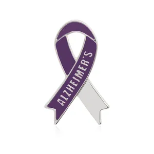Broche en Émail Ruban de Sensibilisation Alzheimer Cancer de l'Ovaire Soutien Charité Épinglette pour Accessoires de Vêtement