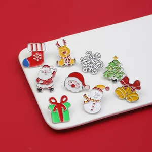 Cartoon Weihnachten Email Brosche Pin Legierung Weihnachtsmann Rentier Schneemann Baum Pin Für Feiertagsparty Geschenk Kostüm Zubehör