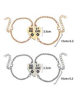 Best Friend Herzanhänger Armbänder in Gold und Silber mit verstellbarer Kette