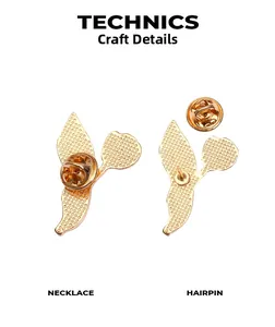Macro detail of alloy flower brooch back showing textured metal and butterfly clutch pin