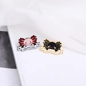 Cartoon Axolotl Enamel Pin Badge I Like You A Lotl Fun Animal Brooch Cute Zinc Alloy Clothing Accessory Gift For Friends