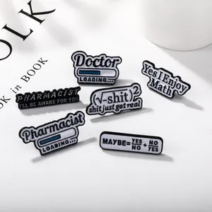 Funny Math Formula Enamel Pin Doctor Pharmacist Loading Brooch Badge Creative Quote Jewelry Gift For Students Medical Staff