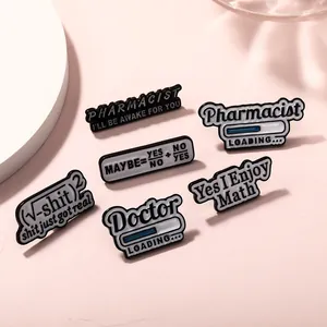 Creative enamel pin set featuring Yes I Enjoy Math and medical themes for clothes