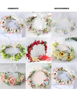 Collection détaillée de couronnes de fleurs colorées pour mariées et fêtes de mariage