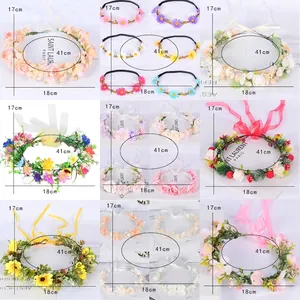 Floral bridal crowns with simulation roses and pearls for weddings and parties