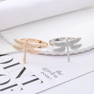 Elegant Dragonfly Napkin Ring Alloy Metal Napkin Buckle For Wedding Hotel Table Decoration Dinner Party Banquet Home Decor