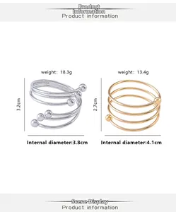 Detailed specs for gold and silver spiral metal napkin rings with precise dimensions