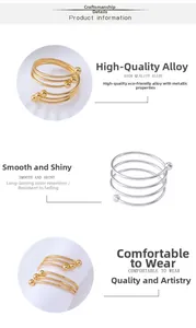 Detailed close-up of gold and silver spiral metal napkin rings showing premium alloy finish