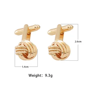 Dettaglio dimensioni gemelli a nodo dorato, altezza 2,6 cm e larghezza 1,4 cm, 9,3 g