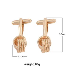 Detailansicht goldener Manschettenknöpfe mit Maßen von 1,2 cm Breite und 3,3 cm Gesamtlänge