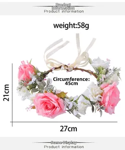 Brautkranz Details mit Maßen 45cm Umfang und 58g Gewicht für Hochzeitsschmuck