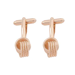 Elegante roségoldene Manschettenknöpfe für Herren mit poliertem Metall-Finish