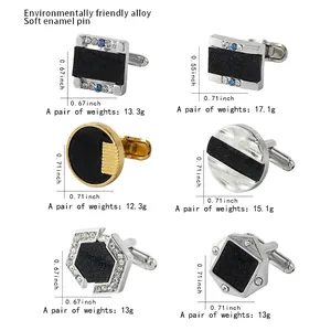 Guide des tailles de boutons de manchette pour hommes en formes rondes et carrées variées
