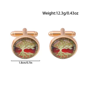 Detail view of Celtic Tree of Life cufflinks showing 1.8cm diameter and 12.3g weight
