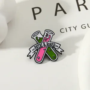 Creative Science Lab Chemical Test Tubes Enamel Pin Alloy Drip Oil Brooch Fun Personalized Badge For Backpack Accessory