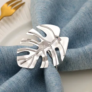 Servilleteros de Hoja de Monstera de Metal Soporte de Servilleta Galvanizado Oro Plata Oro Rosa Decoración de Mesa para Boda