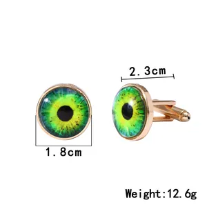 Dimensioni dettagliate dei gemelli Occhio del Diavolo con iride verde e diametro 1,8cm