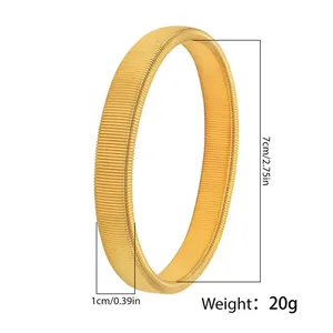Goldenes Metall Feder-Armband für Herren mit 7cm Durchmesser und 1cm Breite Maßen