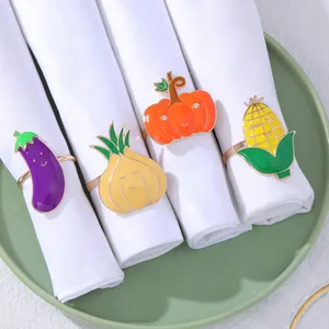 Portatovaglioli in Lega di Smalto a Forma di Verdura Zucca Carota Fungo Melanzana Mais Decorazione Tavola per Matrimonio Festa