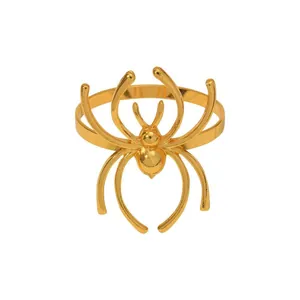 Rond de serviette araignée en métal doré pour restaurant hôtel et décor de table chic