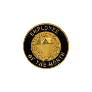 Klassieke ronde gouden en zwarte Employee of the Month speld voor professionele erkenning