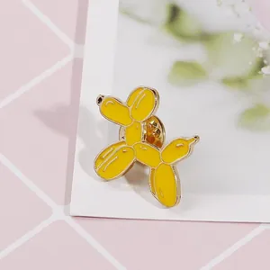 Spilla in Smalto a Forma di Cane Palloncino Giallo di Moda Spilla da Bavero Animale in Lega per Donna Ragazza Borsa Vestiti