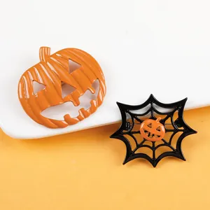 Halloween Alloy Enamel Brooch Pumpkin Spider Web Pin Festive Badge Party Costume Accessories For Women Men Kids
