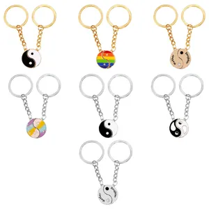 Set portachiavi Yin Yang puzzle con incisione Mother Daughter in varie finiture