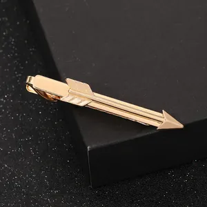 Fashion Men's Gold Arrow Tie Clip Electroplated Alloy Business Casual Necktie Bar For Wedding Formal Party Jewelry Accessory