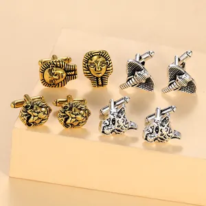 Vintage Alloy Animal Shape Lion Elephant Pharaoh Cufflinks For Men High End Business Wedding Banquet Shirt Accessories