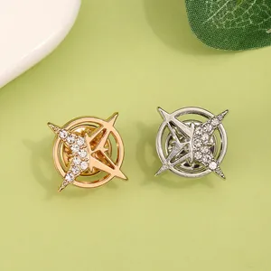 Reversnadeln in Sternform in Gold und Silber mit Kristalleinlagen für Herrenanzüge