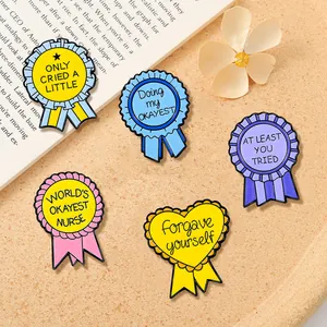 Pin's En Émail Inspirant En Alliage Forme De Médaille Avec Slogans Humoristiques En Anglais Pour Décoration De Vêtements