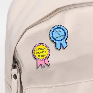 Humorous Award Medal Enamel Pin Zinc Alloy Cartoon Ribbon Brooch Funny Quote Nurse Gift For Backpack Clothing Decoration